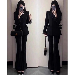 套装 蕾丝拼接西装 气质名媛裤 女设计感韩版 两件套TX0109 高级套装