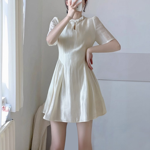 高贵气质法式名媛风连衣裙夏季新款小香风显瘦高级感长裙D0774