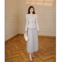 2025秋季新款有里布送腰带漂亮减龄小香风裙子套装两件套D3842