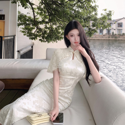 2026夏季女装新款新中式改良旗袍立领修身显瘦气质连衣裙D8236