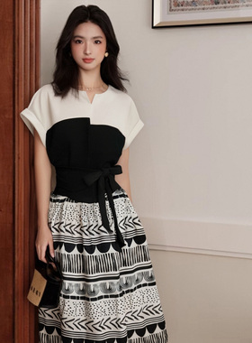 【送腰带】2025夏季女装新款高奢时尚百搭气质显瘦连衣裙D1649C