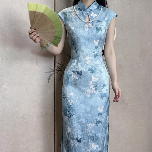 2026夏季新款女新中式国风改良旗袍短袖港风修身显瘦连衣裙D8135