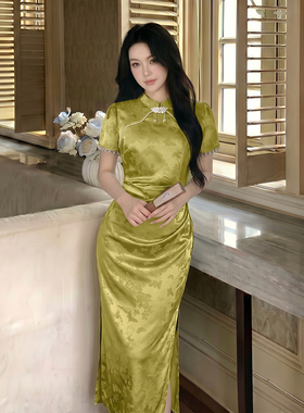2026夏季新款女新中式国风改良旗袍高级感收腰显瘦气质长裙D8823