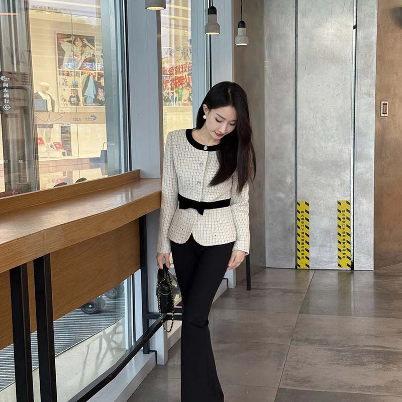 有里布小香风外套女2026春秋气质显瘦上衣+长裤两件套LJ0117,女装/女士精品,时尚套装,淘宝优惠券,粉丝福利购,淘宝优惠卷