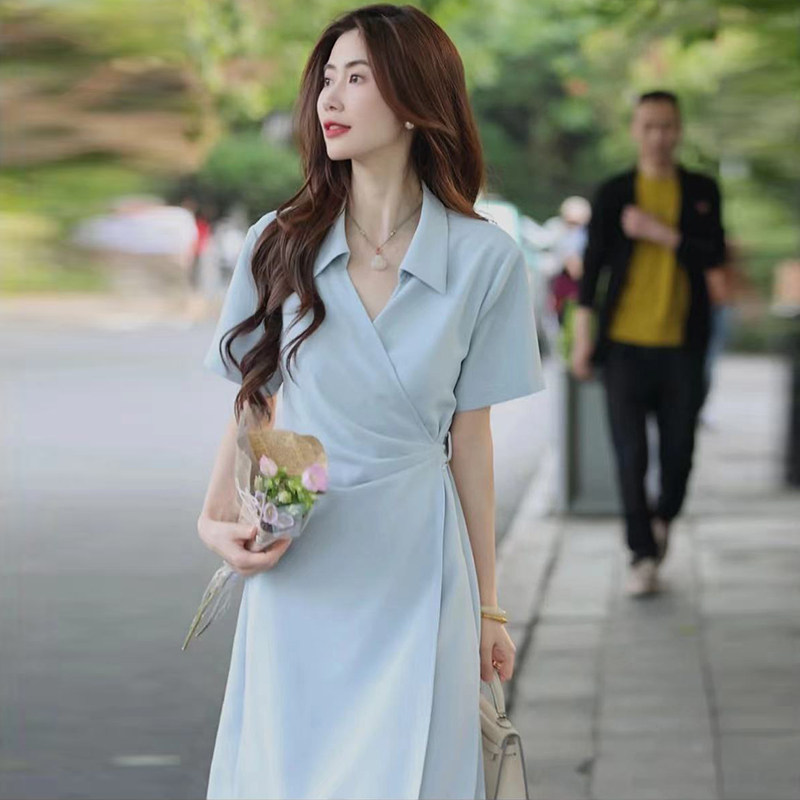 2026春季新款女装时尚简约气质收腰显瘦连衣裙职业设计感长裙1349