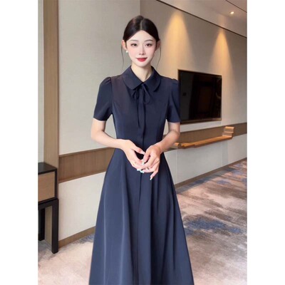 2026夏季新款娃娃领连衣裙女装收腰显瘦气质百搭裙子D2283