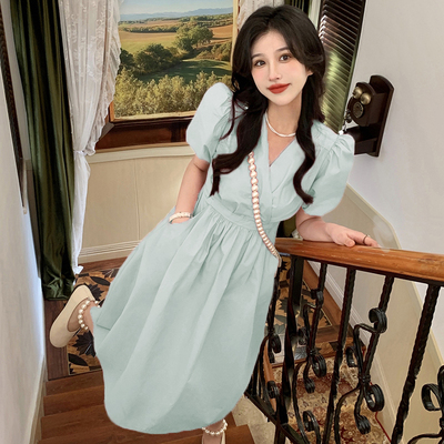 树莓色收腰连衣裙女2025新款独特设计感艺术生风格裙小个子1495