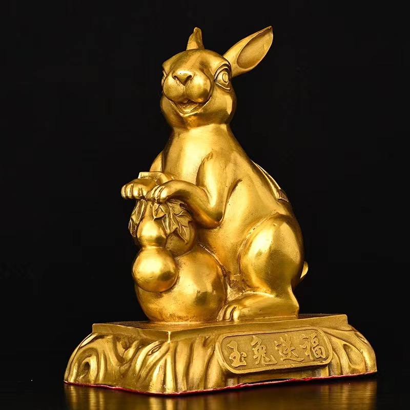 铜双兔送福兔子生肖兔福禄兔吉祥