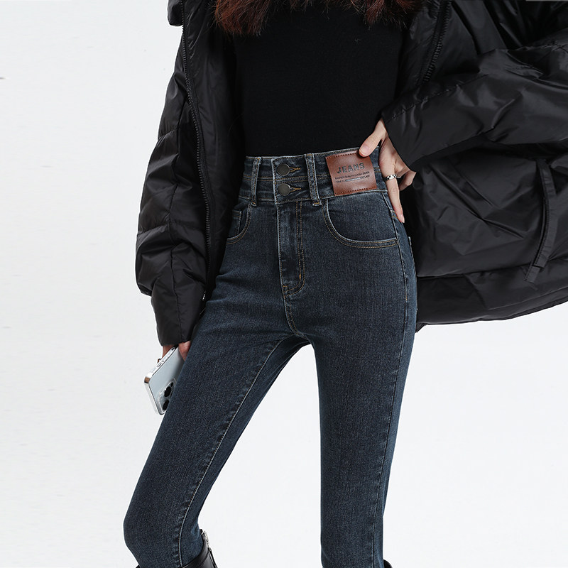 高腰爆款紧身小脚牛仔裤女2024新款秋夏季黑色弹力显瘦九分铅笔裤