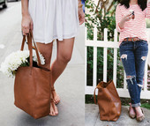 包包女2025新款 欧美复古文艺托特包tote单肩包简约潮搭头层牛皮包