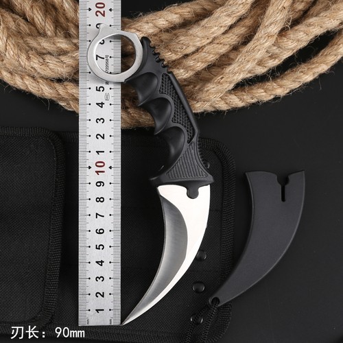 高硬度直刀野外战术防身开刃爪刀
