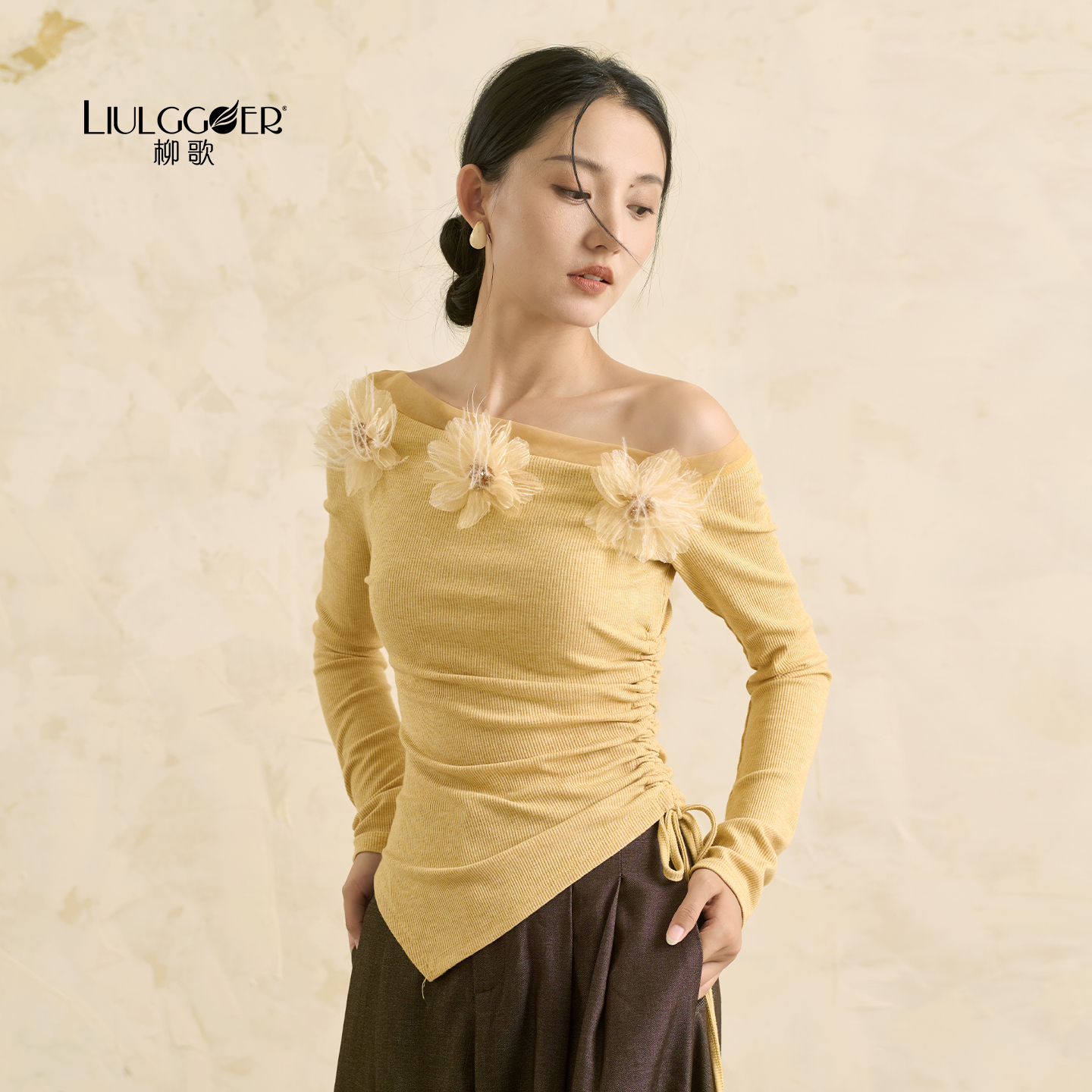 柳歌古典舞蹈服长袖针织衫上衣