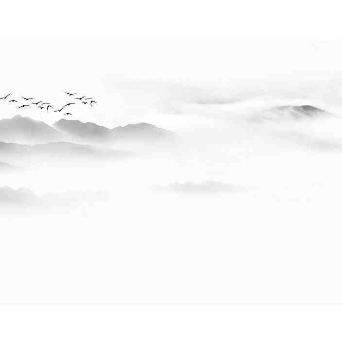 新中式水墨山水电视背景墙壁纸壁布淡雅禅意墙纸沙发墙壁画8d墙布