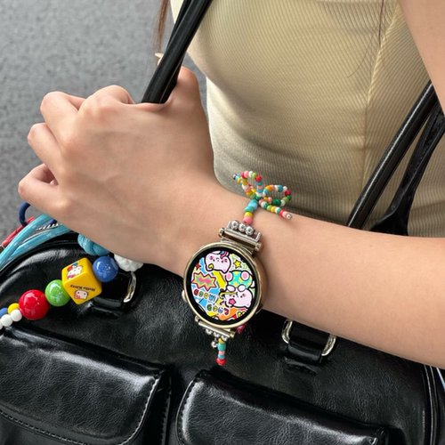 《苹果米珠》适用华为GT6手表gt5表带夏gt4女watch5金属fit4pro