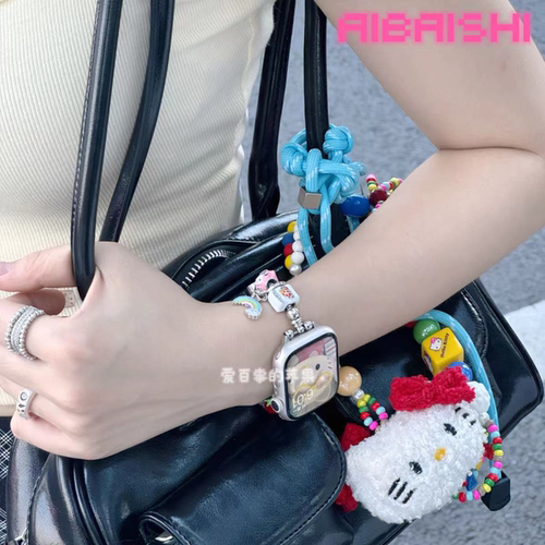 金属表链式潘多多卡通10适用Applewatch9代iwatch8苹果手表11表带