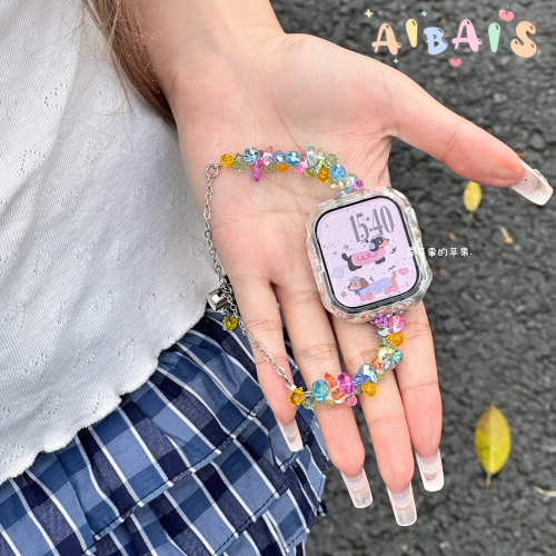《莫奈花园》原创春夏适用iwatchs11苹果手表10表带applewatch9女