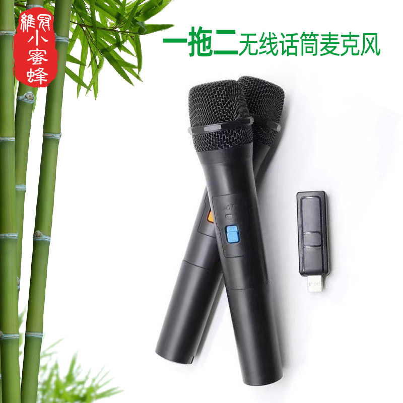 一拖二手持话筒无线麦克风 音箱功放电脑家用KTV会议舞台摆摊耳麦