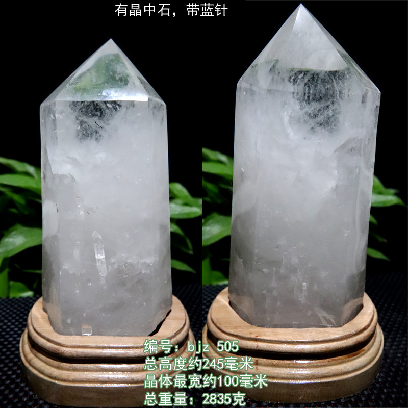 天然白水晶六棱柱原石摆件骨干水晶标本矿石裸石能量石大摆件