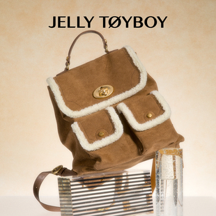 JTB无界背包.秋冬新款书包毛绒包包英伦学院风实用大容量双肩包女