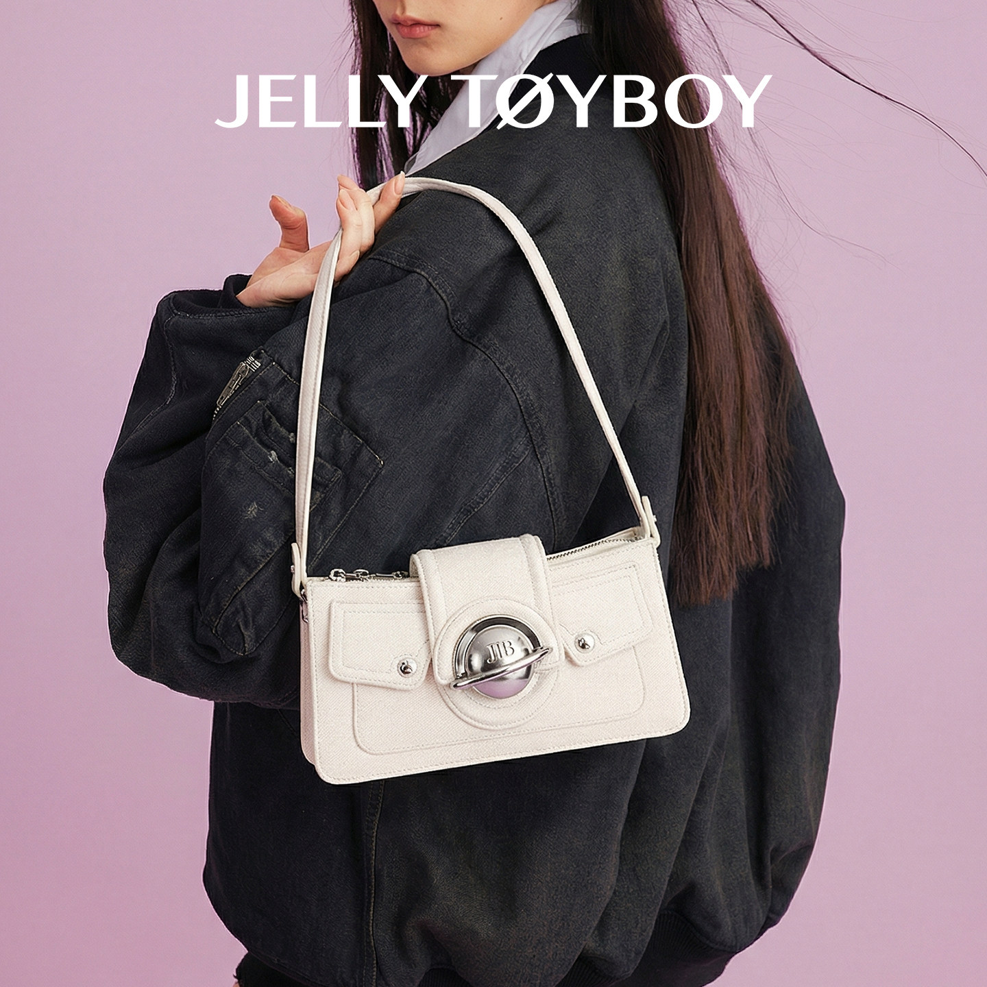 【孟佳同款】JTB千禧包.秋冬新款斜挎女包百搭白色腋下包豆腐包