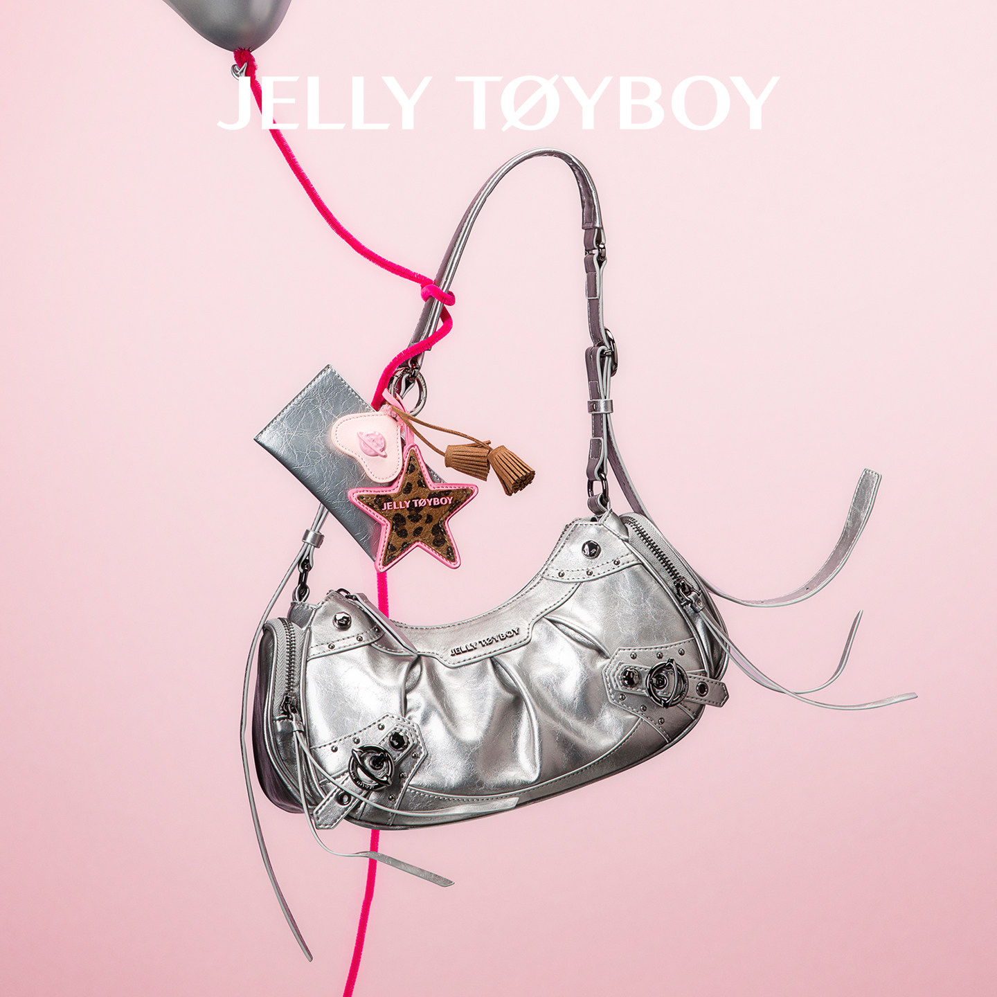 JTB星球系列腋下包.新款银色包包小众设计腋下包女时尚斜挎机车包