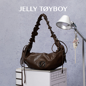 JTB云团牛角包.秋冬包包真皮牛皮女包大容量饺子包通勤单肩斜挎包