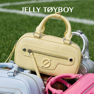 【新品】JTB极光波士顿包.黄色手提包女小众斜挎高级不撞款小拎包