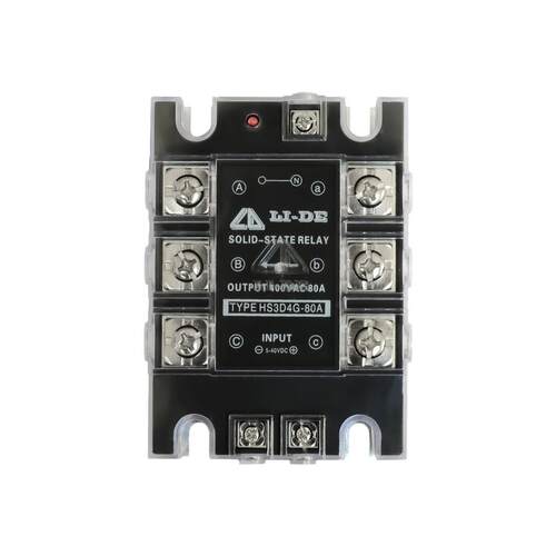 三相交流固态继电器HS3D4G-100A工业级三相固态继电器三相一体化