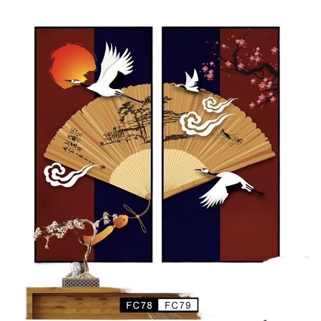 餐厅装饰画新中式客厅沙发背景墙画饭店酒楼走廊屏风挂画玄关画