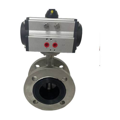 美标气动中线软密封法兰蝶阀D641X-150LB不锈钢气动法兰蝶阀