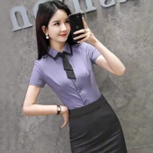 职业套装 短袖 时尚 女士工作服 气质套裙前台正装 女2023夏季 衬衫 新款