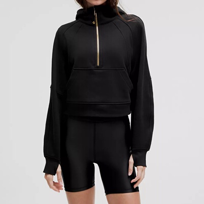 加拿大直邮lululemon Scuba Oversized 半拉链宽松戴连帽卫衣外套