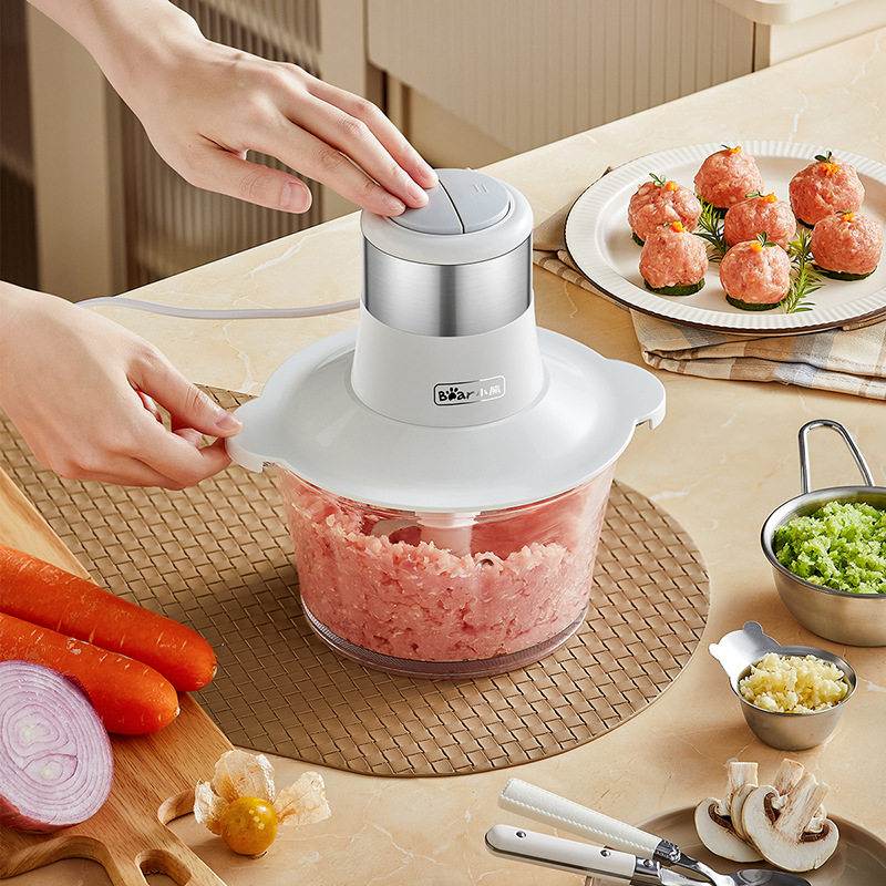 小熊绞肉机QSJ-C03A1家用电动小型料理机多功能打肉馅碎菜器蒜泥
