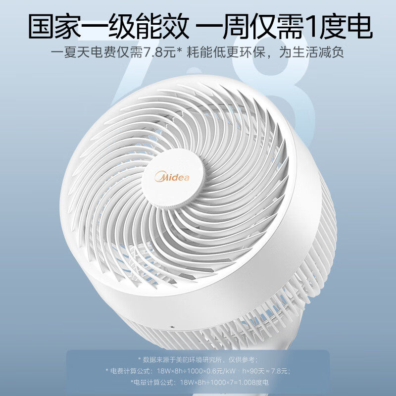 美的空气循环扇语音遥控电风扇家用立式落地风扇直流变频循环扇