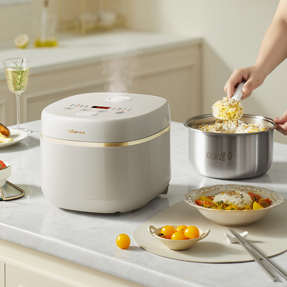 小熊DFB-E30V5电饭锅0涂层316不锈钢内胆 家用小型多功能3L电饭煲