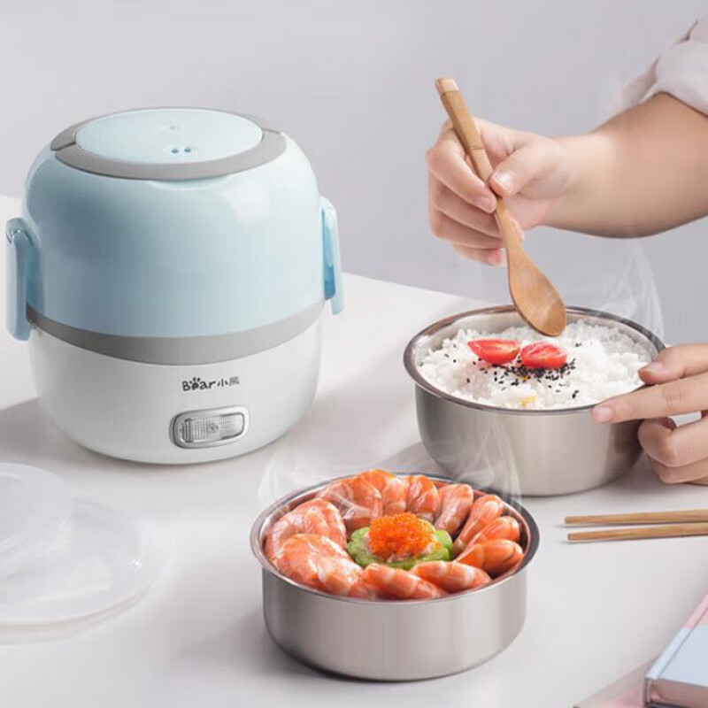 小熊电加热饭盒dfh-b13e5可插电加热保温饭盒办公室热饭自热