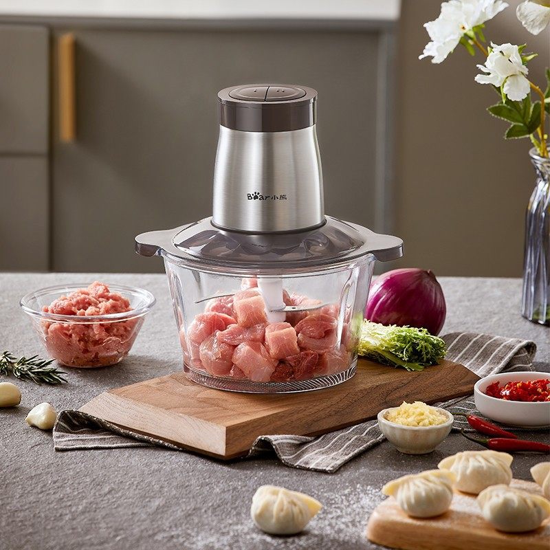 Bear/小熊绞肉机QSJ-D03W5 家用电动搅拌切菜玻璃碗多功能肉馅机,厨房电器,搅拌/料理机,淘宝优惠券,粉丝福利购,淘宝优惠卷