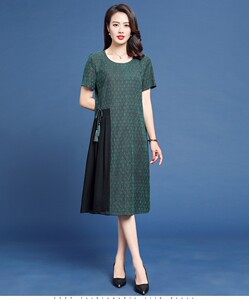 促销高端香云纱真丝连衣裙女夏季长款复古桑蚕丝妈妈中老年连衣裙