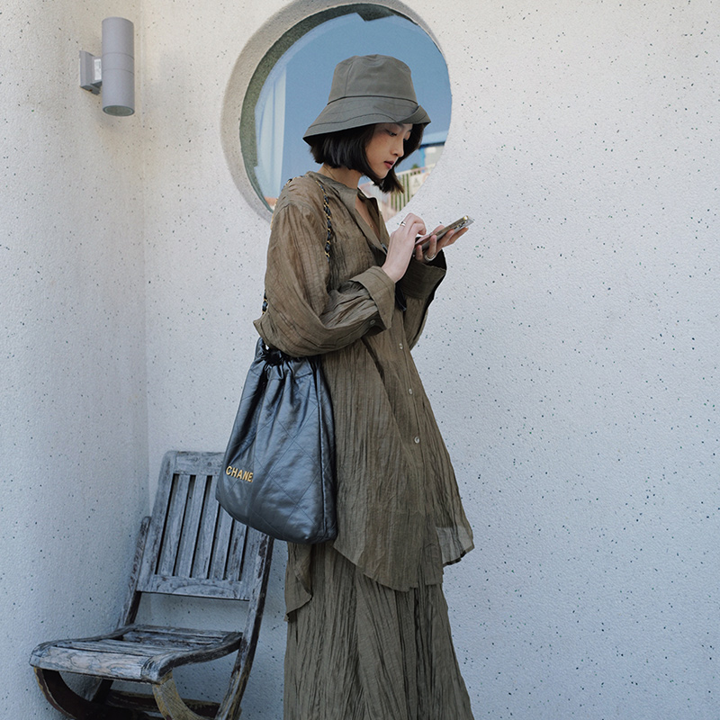 设计四原创乱皱长衬衫