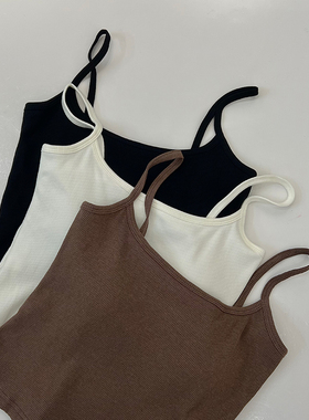 NW80EN 粉丝福利 自带胸垫 三色背修身休闲显瘦舒适纯色吊带女装