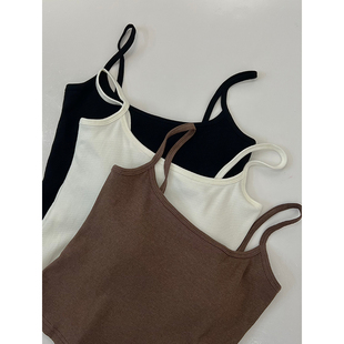 NW80EN 粉丝福利 自带胸垫 三色背修身休闲显瘦舒适纯色吊带女装