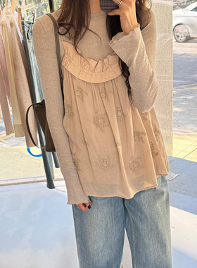 NW 80EN 《CALIFORNIA DREAMING》立体绣花吊带 气质丝绵上衣女