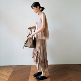 不规则半捃气质松紧腰纯色设计感A字半裙女 椿屿 NW8 0EN