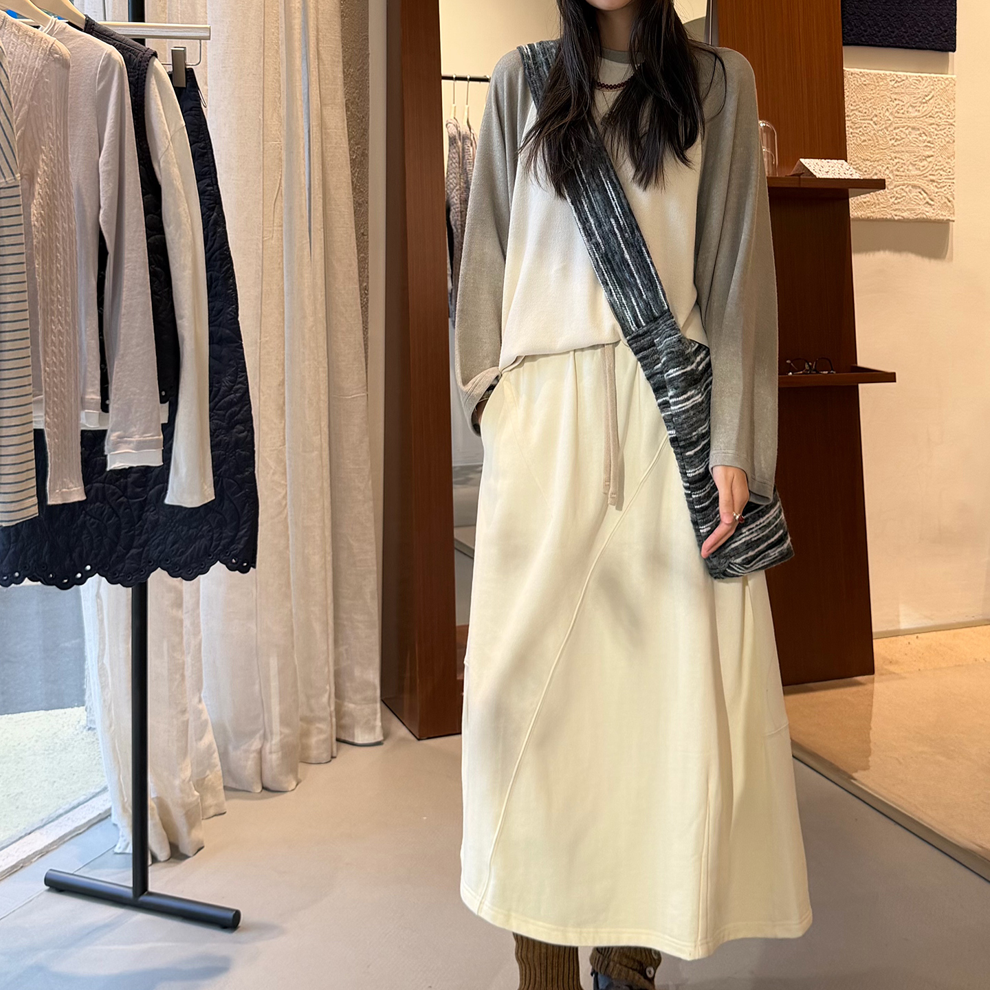 设计师原创不规则针织半裙