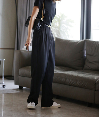 设计师原创高腰休闲长裤