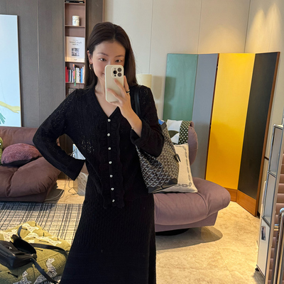 设计师原创松紧腰长款半裙