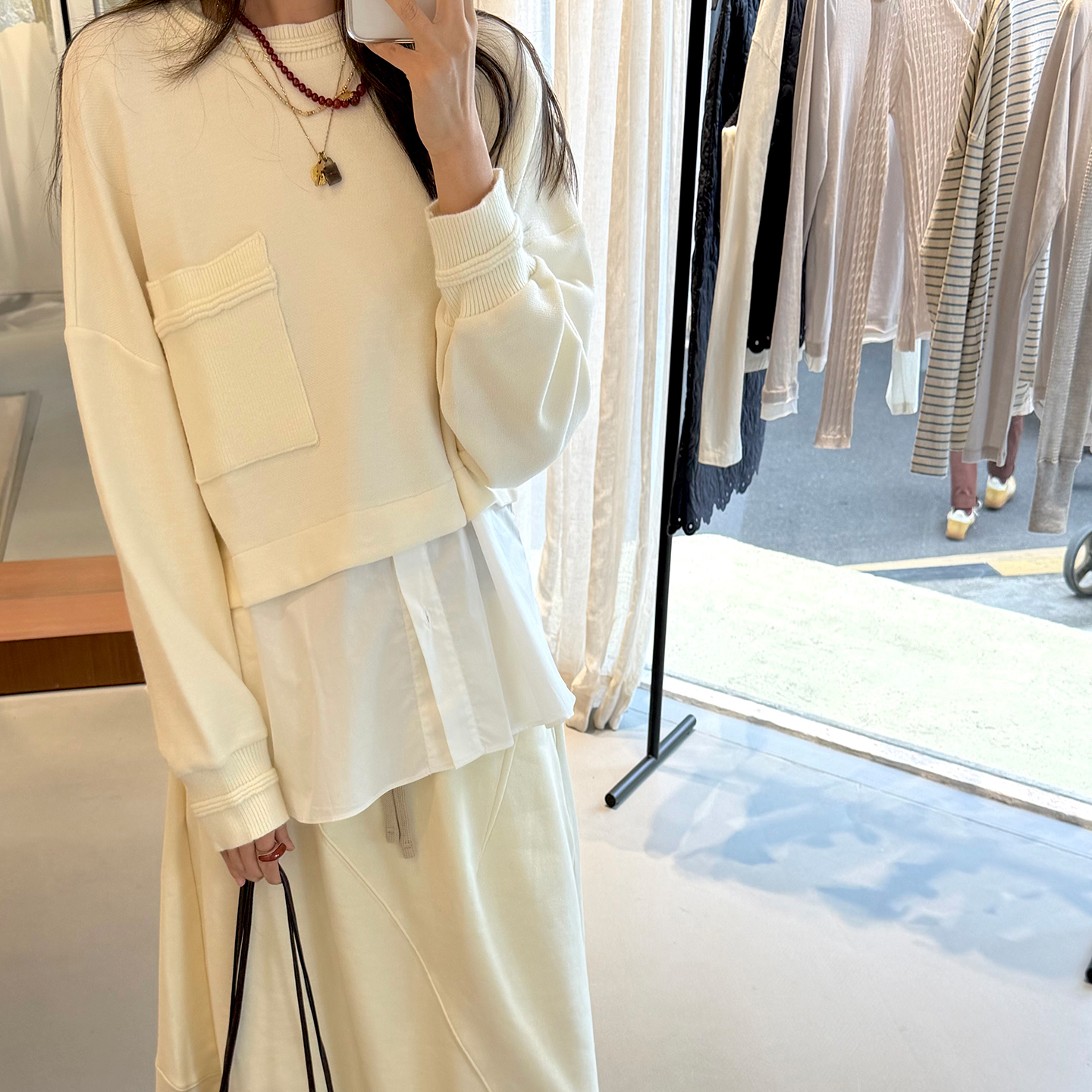 设计师原创假两件卫衣