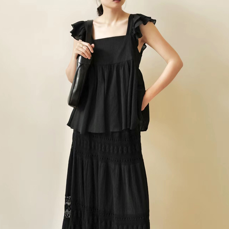 设计师原创荷叶边小衫