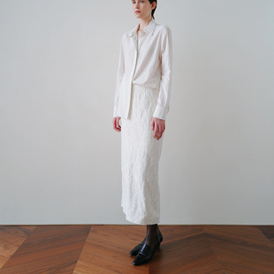 设计师原创绒面提花半裙