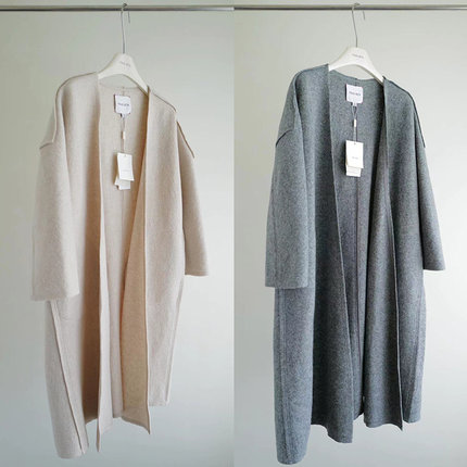 针织毛呢廓形大衣